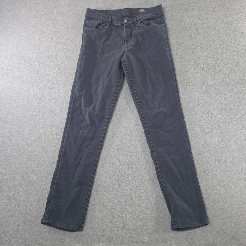 Faherty Brand Mens 31 Slim Fit 5-Pocket Pants Charcoal Gray Stretch Cotton Blend